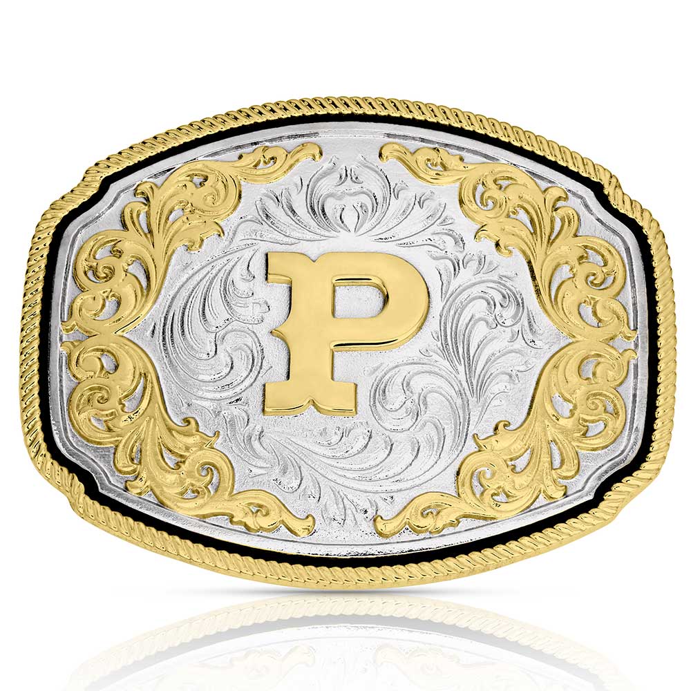 Montana Silversmiths Attitude Buckle Initial P-A1047P