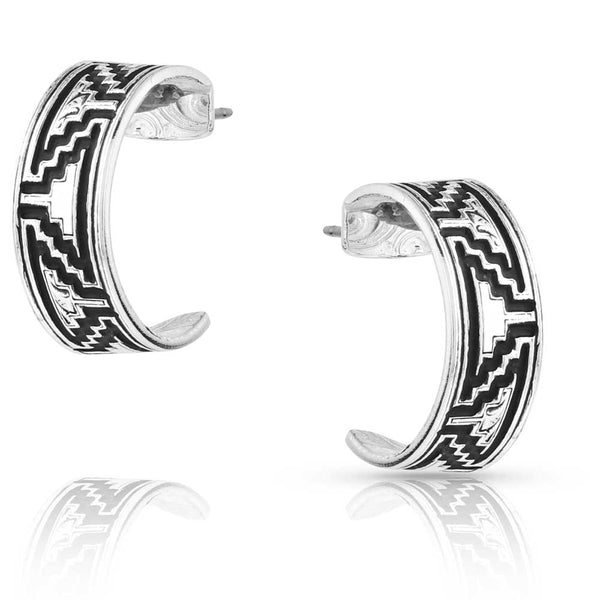 Montana Silversmiths Southwestern Escape Hoop Earrings ER5592