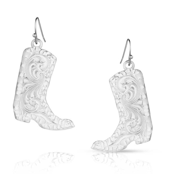 Montana Silversmiths Chiseled Boots Earrings-ER5668
