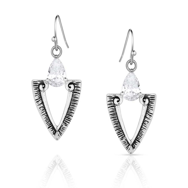 Montana Silversmiths Guided Purpose Crystal Arrowhead Earrings- ER5773