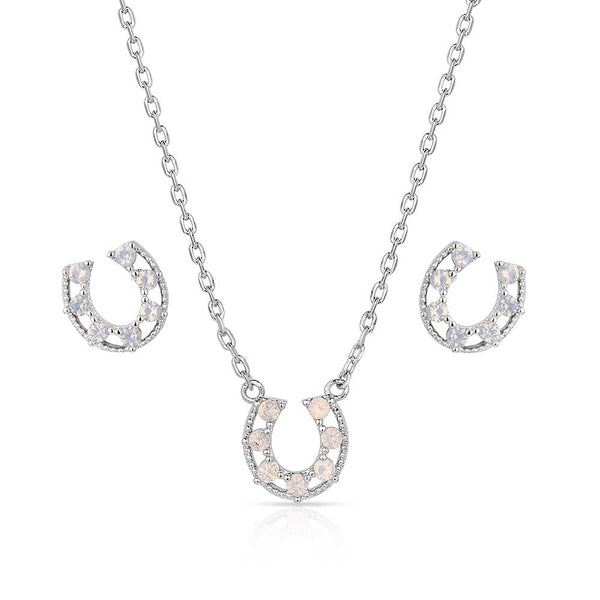 Montana Silversmiths Delicate Glamour Horseshoe Jewelry Set-JS5769