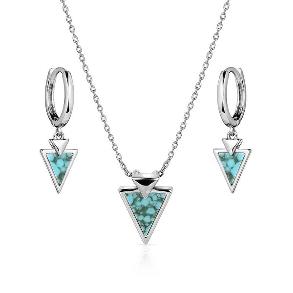 Montana Silversmiths Pointed Path Turquoise Jewelry Set-JS5777
