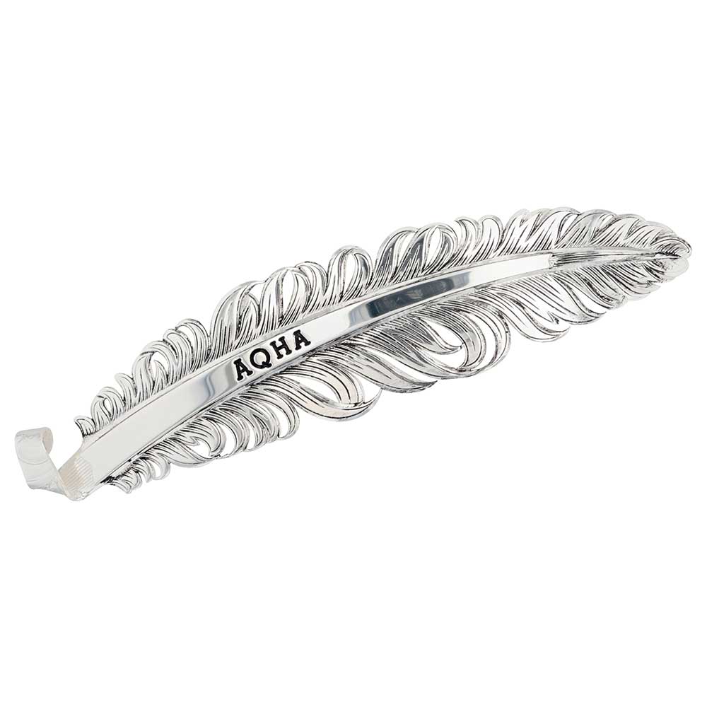Montana Silversmiths AQHA Silver Retro Hat Feather-QHF4210RTS