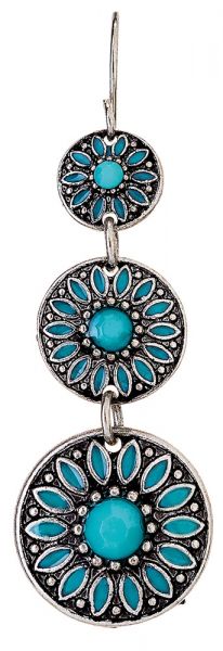 Rain Silver Turquoise Flower Earring E1362S