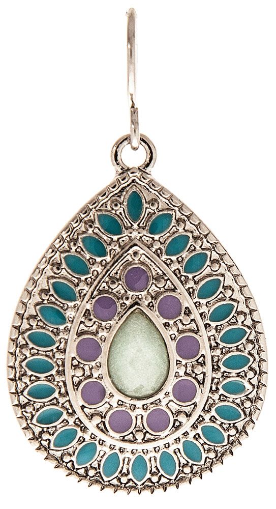 Rain Jewlery Silver Blue Purple Ornate Teardrop Earring-E153PU