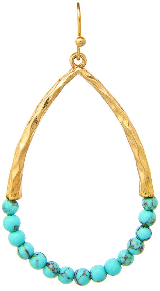 Rain Turquoise Beaded Teardrop Earring-E2218TQ