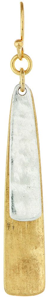 Rain Two Tone Double Bar Earring-E2253TT