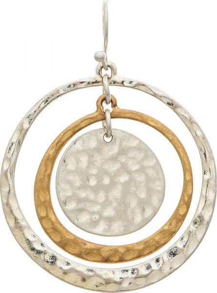 Rain Two Tone Circles Earring E2628TT