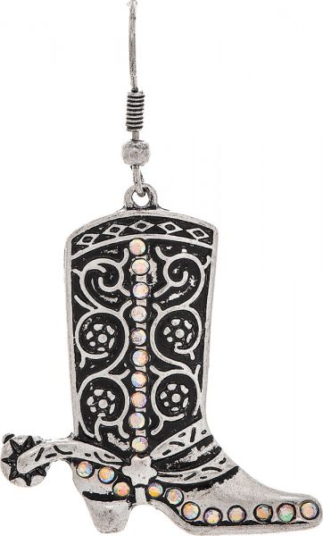 Rain Silver Western Boot Earring E2934S