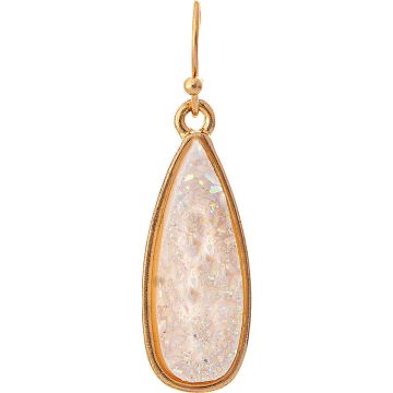 Rain Jewelry Collection Gold White Sparkle Druzy Teardrop Earring E3076WH