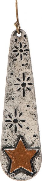 Rain Two Tone Moon and Star Stamped Bar Earring E3292TT