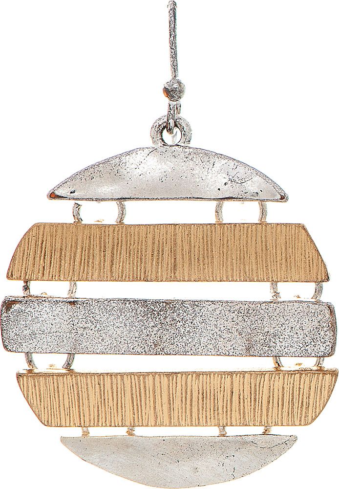 Rain Jewelry Two Tone Linked Lines Circle Earrings-E3293TT