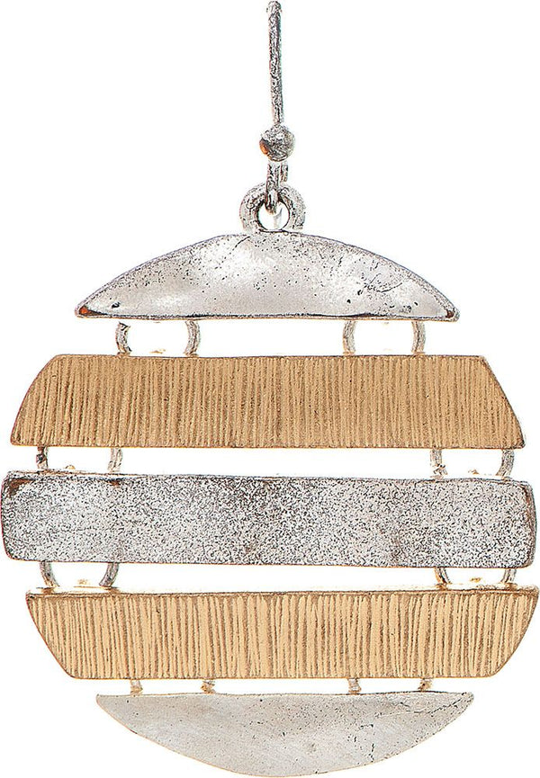 Rain Jewelry Two Tone Linked Lines Circle Earrings-E3293TT