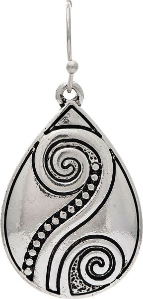 Rain Jewelry Collection Silver Swirled Design Teardrop Earring E3534S