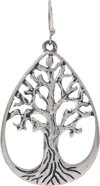 Rain Jewelry Collection Silver Teardrop Framed Tree Earring E3623S