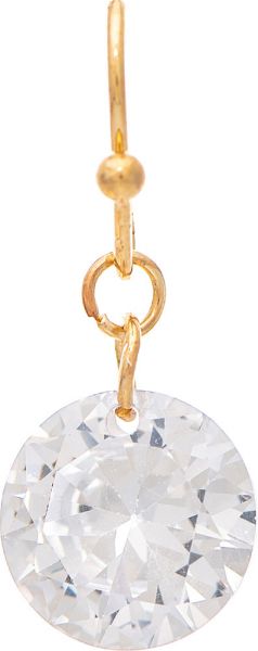 Rain Gold Single Cubic Zirconia Crystal Drop Earring E4328G