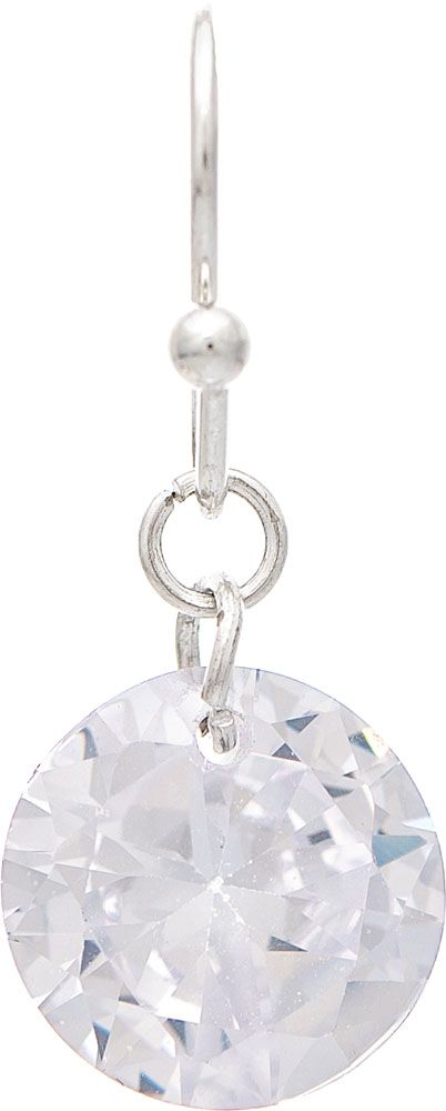 Rain Silver Single Cubic Zirconia Crystal Drop Earring E4328S