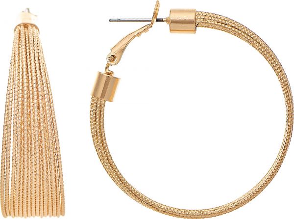Rain Gold Wide Wire Leaver back Hoop Earring E4395G