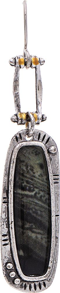 Rain Jewlery Silver Midnight Epoxy Inlay Bar Earring-E5080S