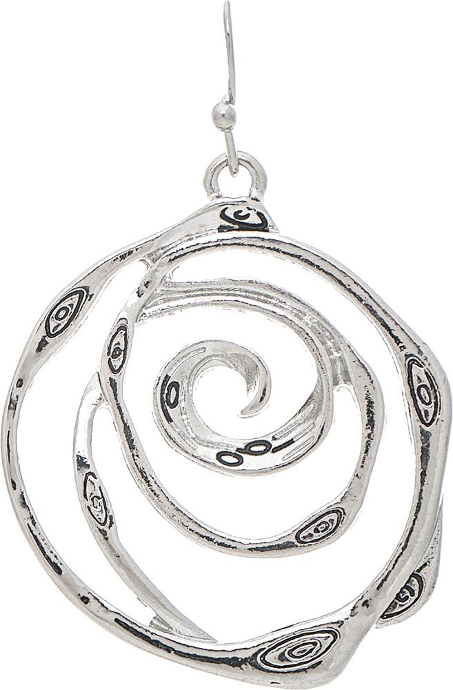 Rain Silver Artful Swirl Engraved Earring-E5134S