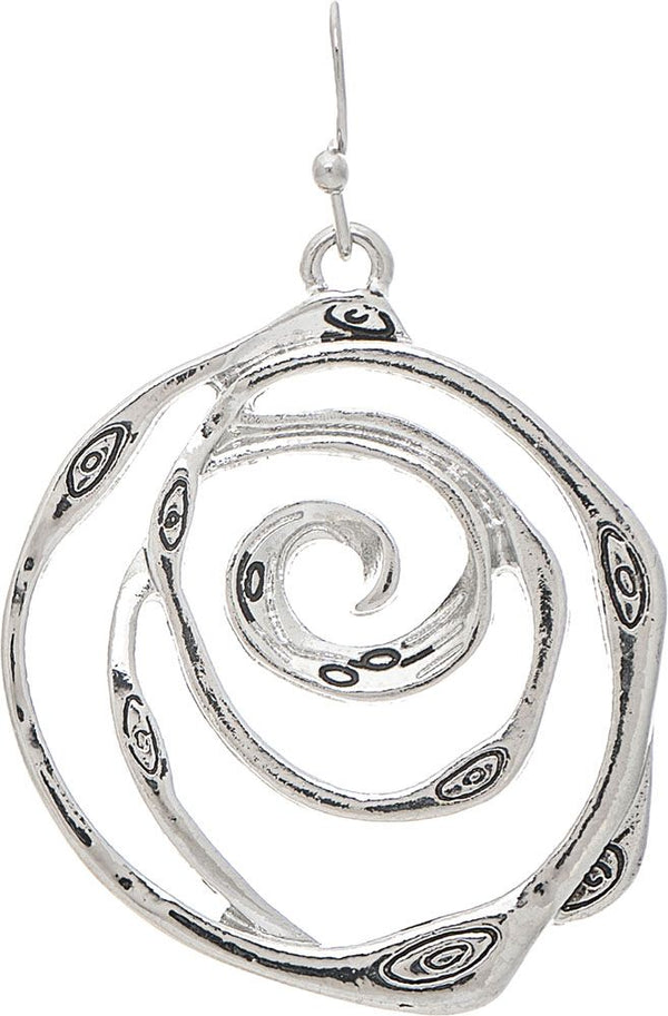Rain Silver Artful Swirl Engraved Earring-E5134S