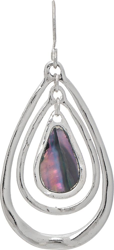Rain Jewelry Silver Teardrop Abalone Spinner Earring-E5147S