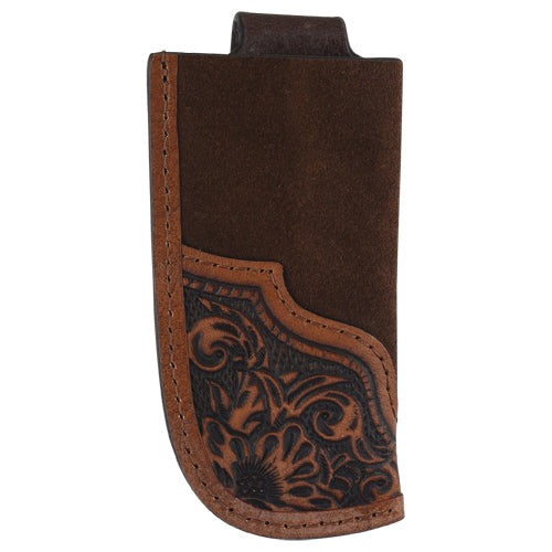 Tony Lama Genuine Leather Knife Sheathe With Tooling and Roughout - 24025537K1