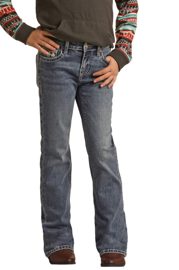 Girls Rock & Roll Mid Rise Extra Stretch Bootcut Jeans BG4MD03062