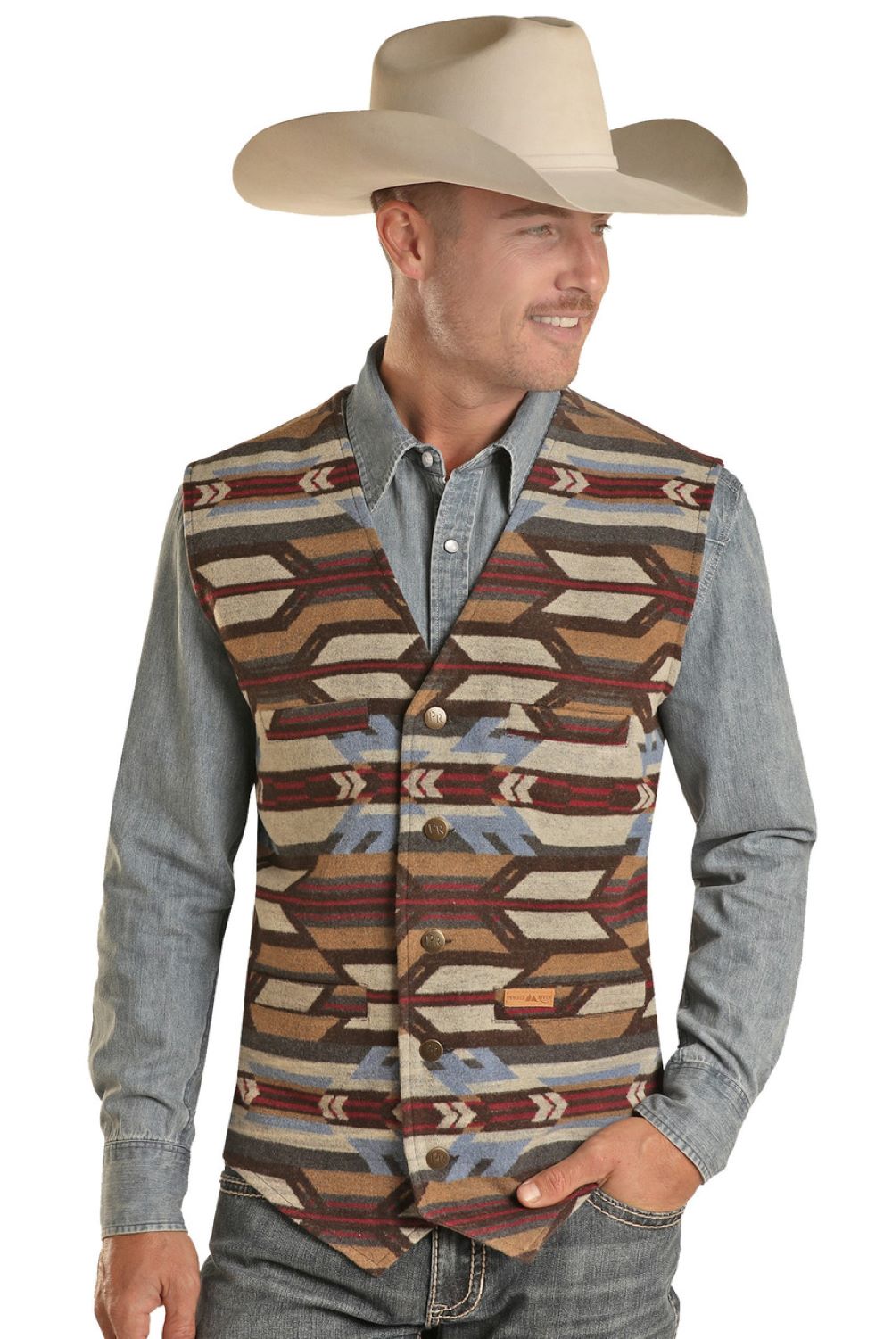 ROCK AND ROLL MENS ARROW SERAPE WOOL VEST-DM98C01464