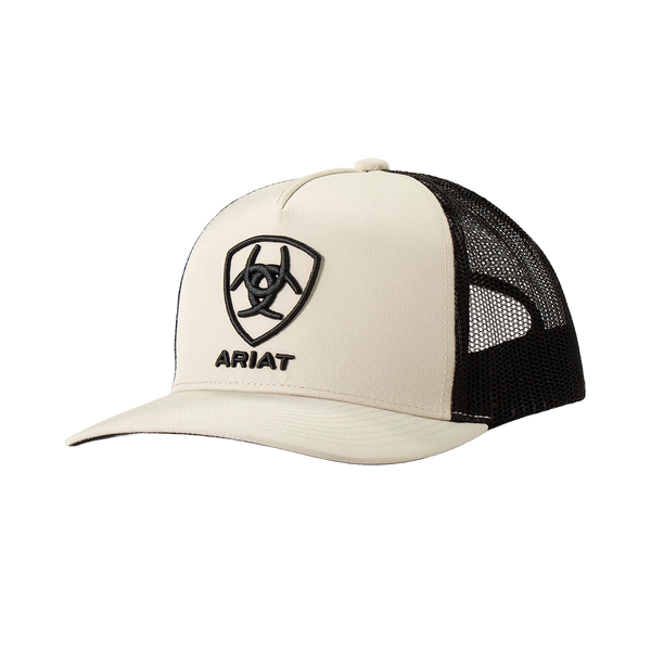 Ariat Men's Shield Logo Khaki & Black Snapback Hat - A3000876243