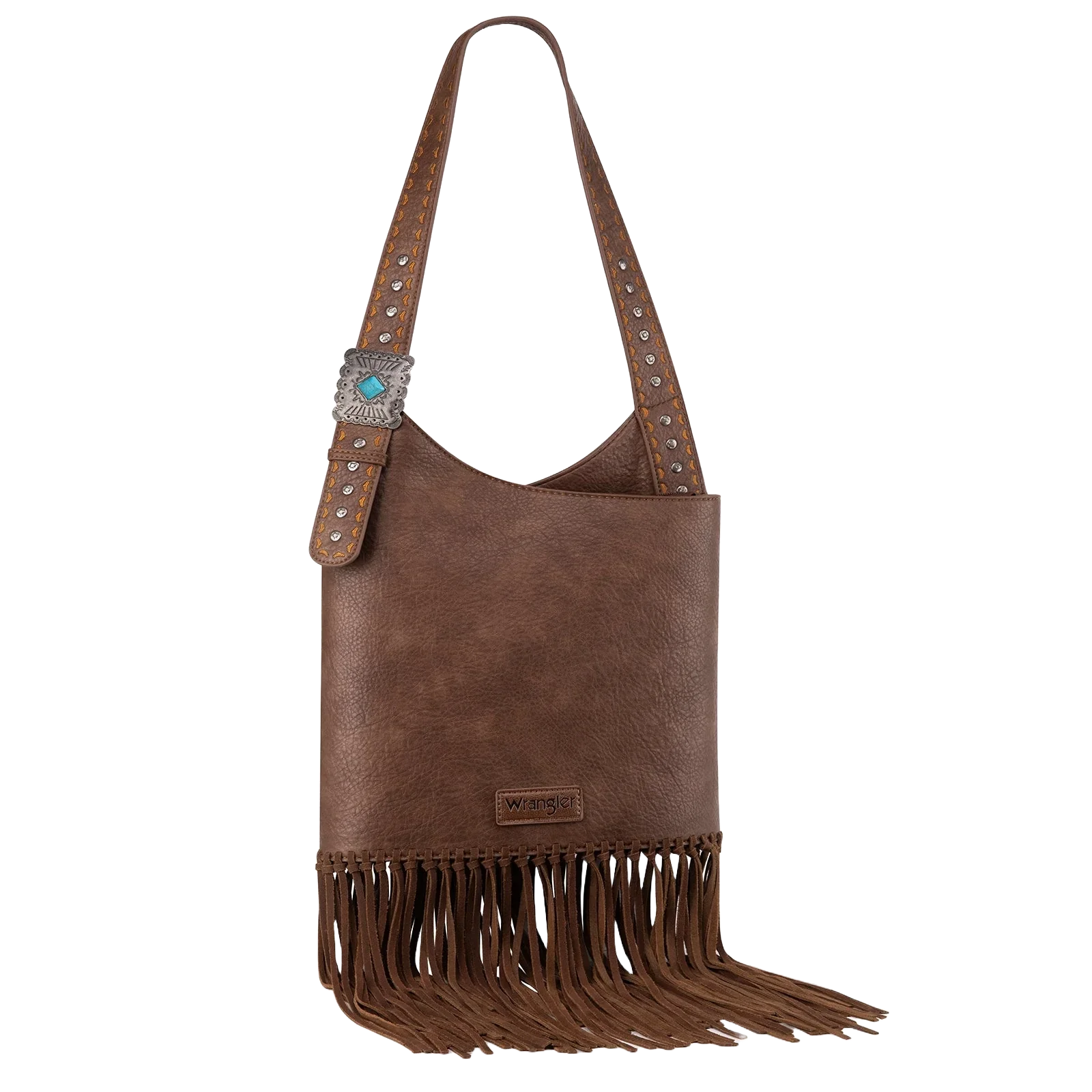 Wrangler Ladies Coffee Brown Concealed Carry Fringe Hobo Bag WG61-918CF