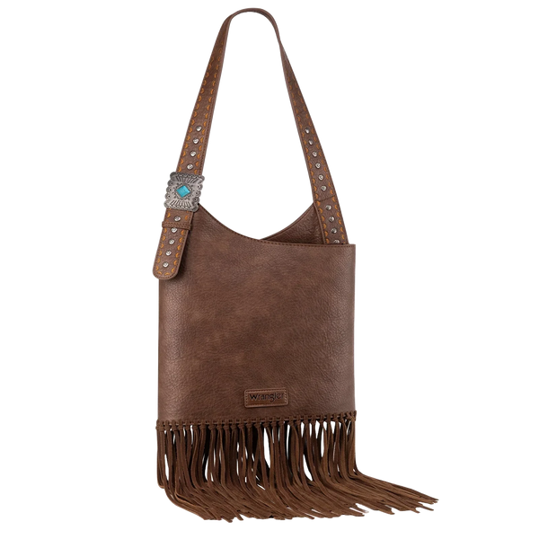 Wrangler Ladies Coffee Brown Concealed Carry Fringe Hobo Bag WG61-918CF