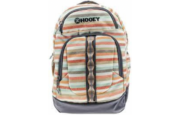 Hooey "Ox" Cream and Tan Striped Backpack BP054CRTN