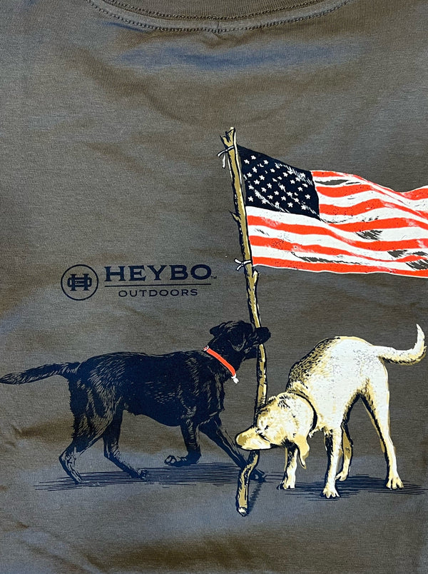 Heybo Labs & Flag Silver Filigree Short Sleeve T-Shirt HEY1742