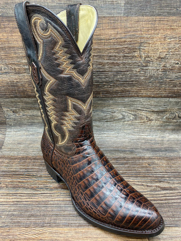 Cowtown Men's Alligator Print Round Toe Western Boots R6084