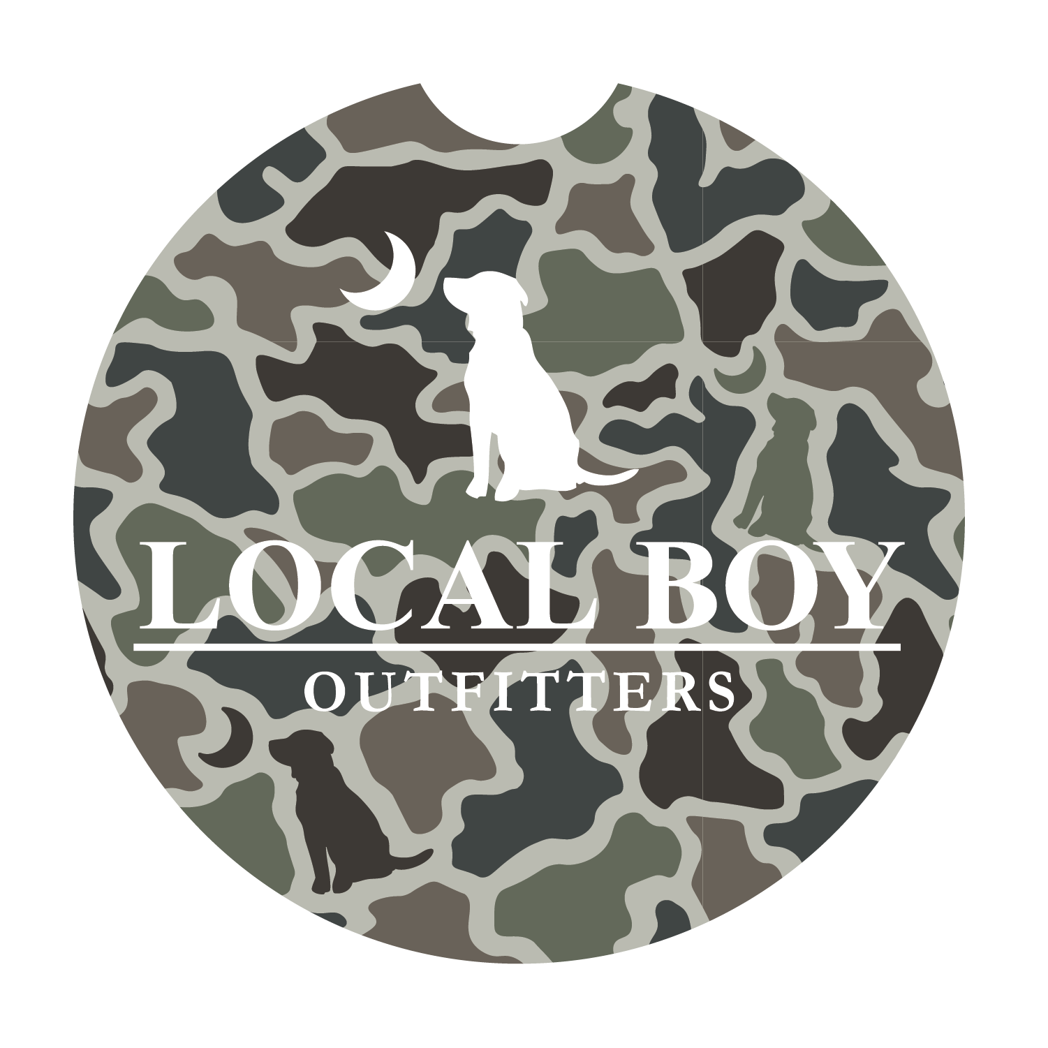 Local Boy Dog & Moon Car Coaster - L2100398 DMC