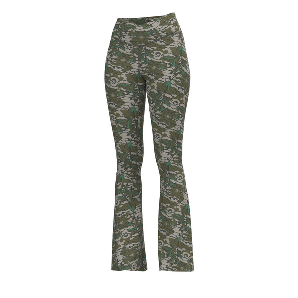 Local Girl Outfitters Flare Leggings - Green Leaf - L5160004-GNL