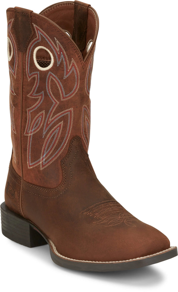 Justin Men's Bowline Pecan Brown Water Buffalo Western Boots SE7523