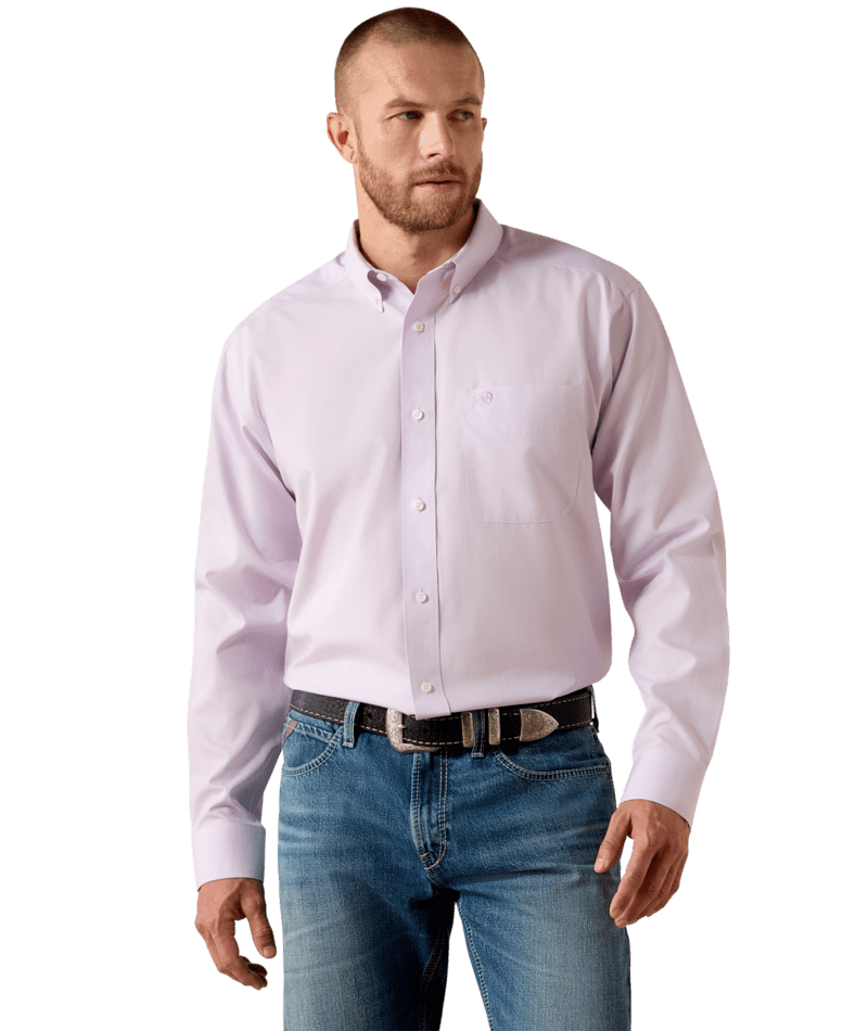 Ariat Men's Wrinkle Free Solid Pinpoint Oxford Classic Fit Shirt - 10071536