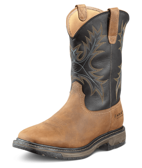 Ariat Mens WorkHog Waterproof Wide Square Toe Steel Toe Boot-10010133