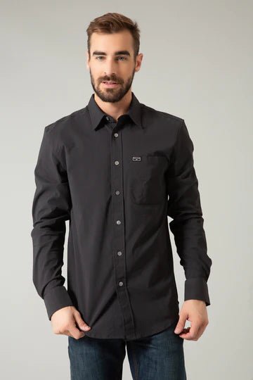 Kimes Ranch Men's Long Sleeve Dress Shirt Black