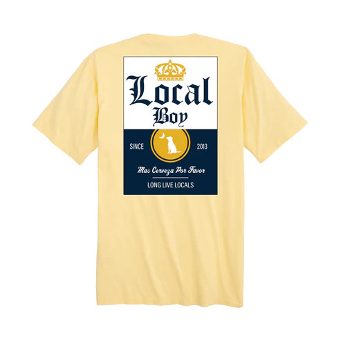 Local Boy Outfitters "Mas Cerveza" T-Shirt - Banana - L1000532BAN
