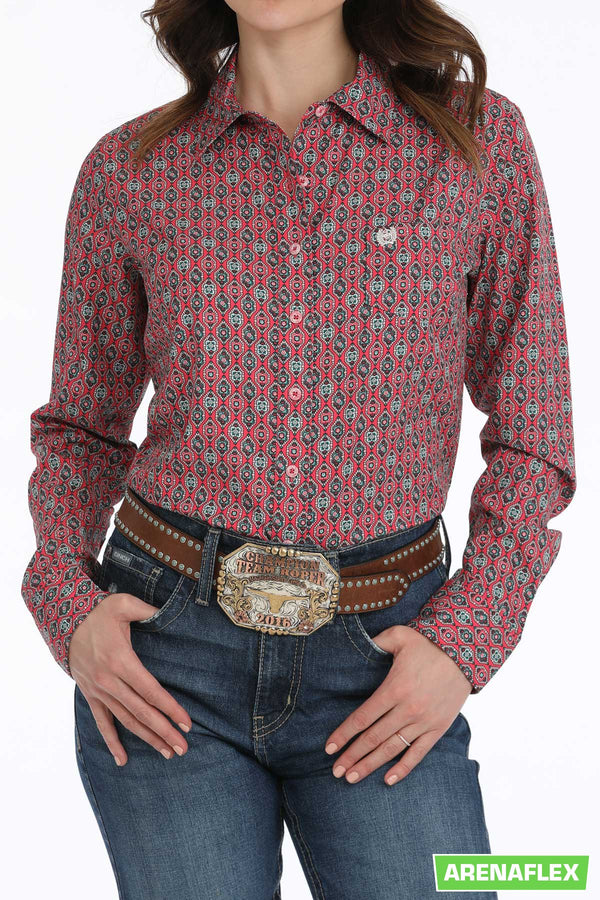 Cinch Ladies Long Sleeve ArenaFlex - Pink - MSW9163029