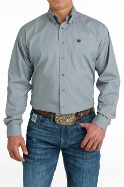 Cinch Men's Solid Grey Long Sleeve Western Shirt MTW1105648