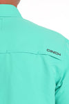 Cinch Men's Solid ArenaFlex Long Sleeve Shirt - Turquoise - MTW1722001