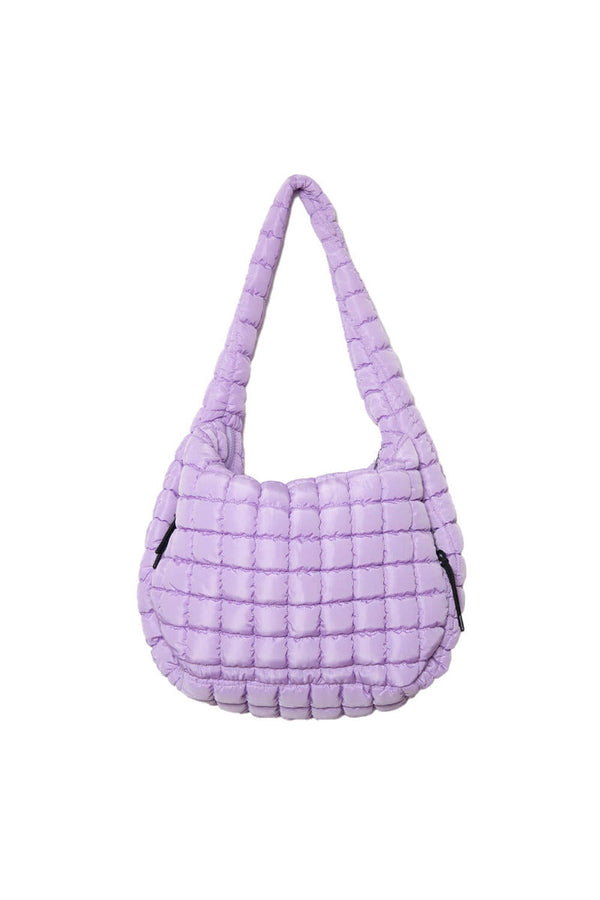 KatyDid Light Purple Quilted Tote Bag With Zipper-KDC-TB-25_LPL