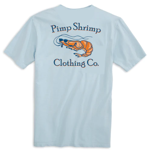 Pimp Shrimp Short Sleeve Pocketed T-Shirts Chambray