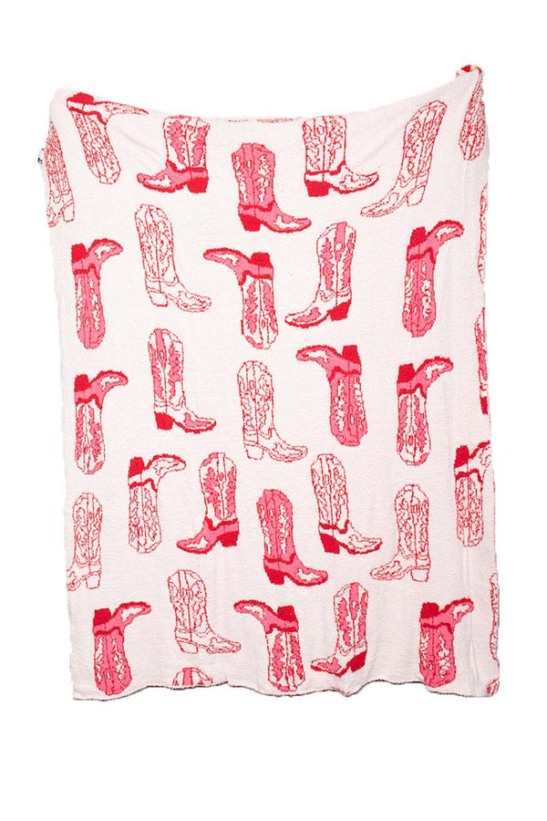 KatyDid Light Pink Western Boot Throw Blanket - KDC-BLKT-18_LPK