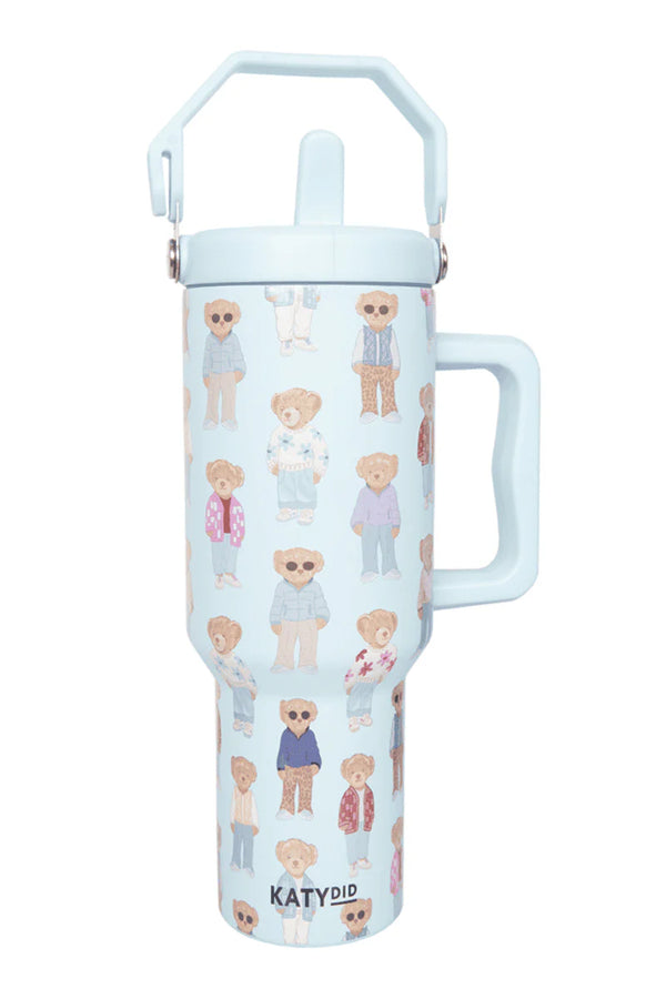 Katy Did Fall Bear 38 Oz Tumbler With Lid Handle
