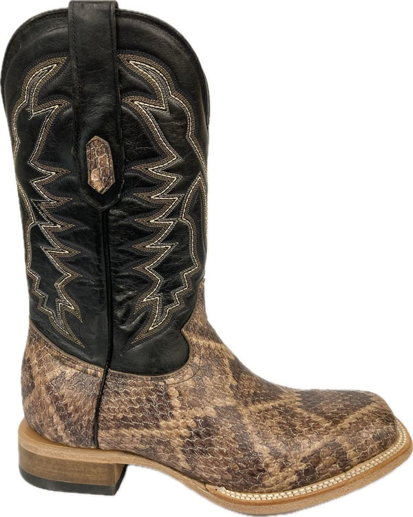 Cowtown Men's Wide Square Toe Rattlesnake Print Western Boots Q6715
